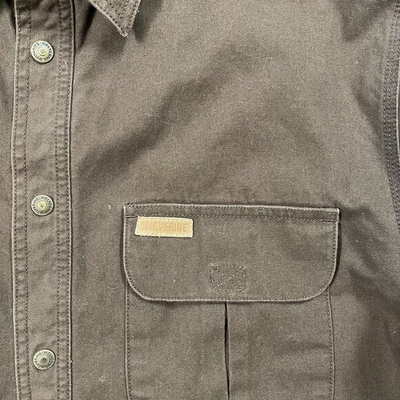 Wolverine Sherpa Lined Cotton Canvas Work Jacket Brown Button Up Size L - Picture 2 of 9